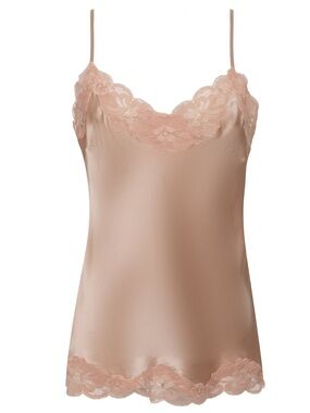 Gold Hawk Luxury Silk Floral Lace Silk Cami Chateau Nude $220 MSRP, NWT